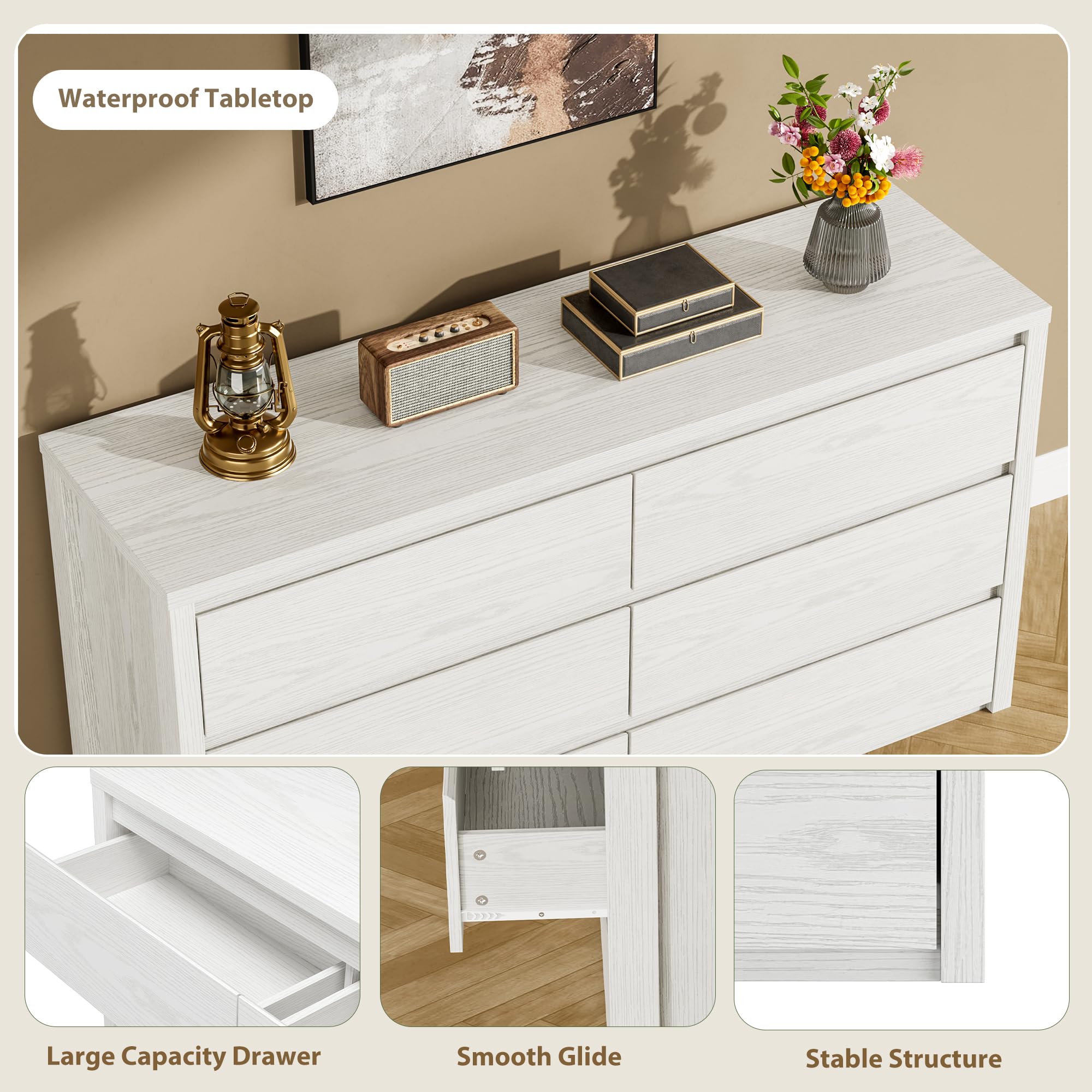 Modern 6 Drawer Dresser for Be - Bedroom Furniture ulasan dan harga