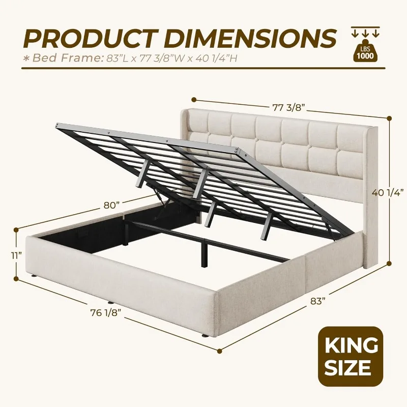HISOFT King Size Lift Up Stora - Gas Lift Storage Bed Hydraulic ulasan dan harga