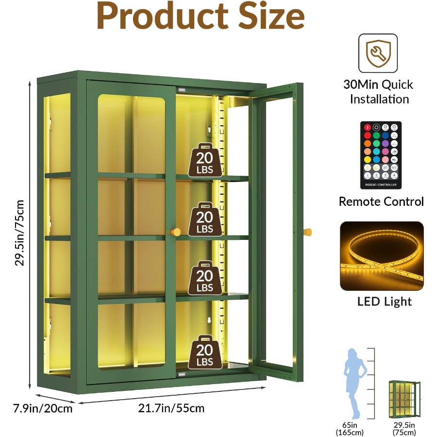 Metal wall display storage cab - Storage ulasan dan harga