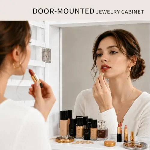 with Full Length Mirror, 6 Aut - Full Length Mirror Jewelry Armoire ulasan dan harga