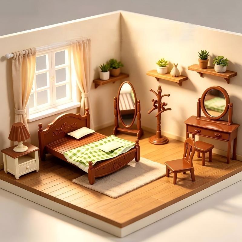 New Doll House Miniature Furni - Bedroom Furniture ulasan dan harga