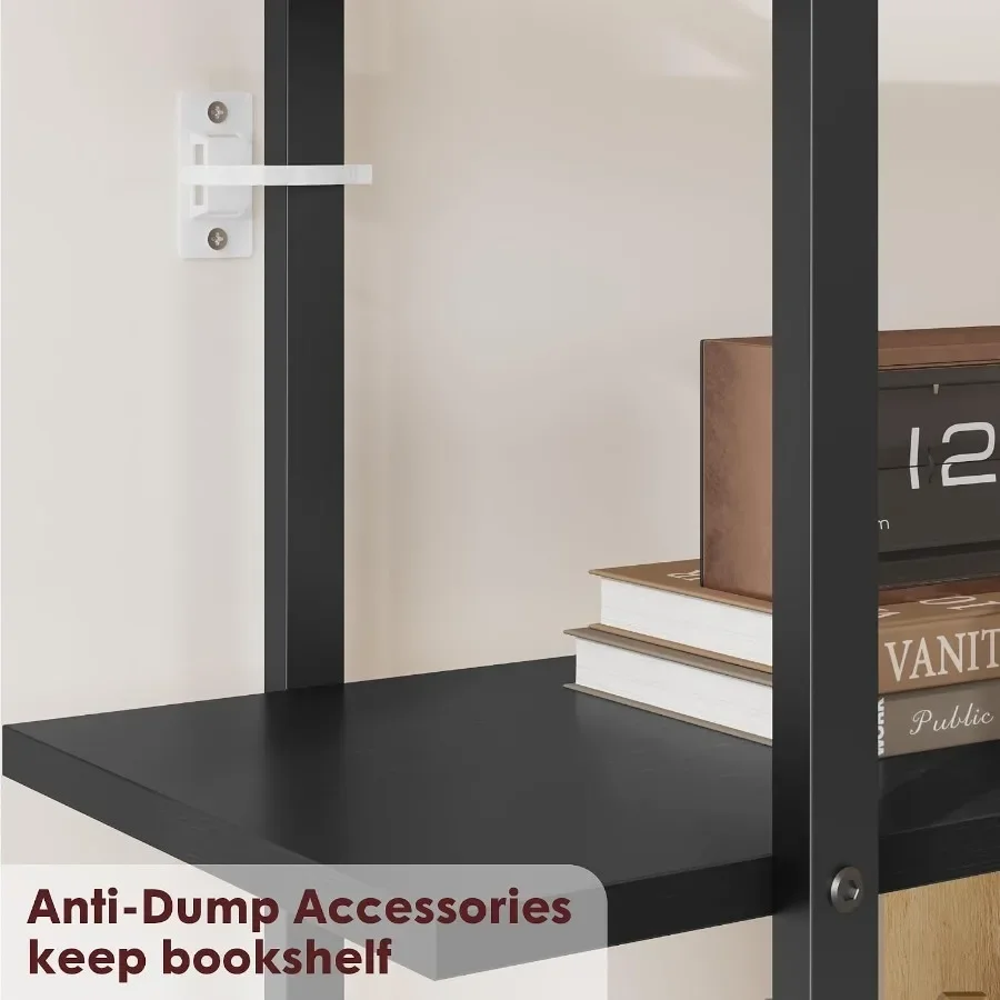 5-Tier Rattan Bookshelf with S - Storage ulasan dan harga