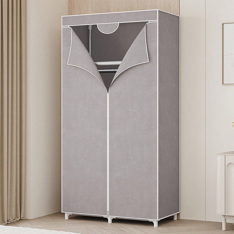 Red/Gray/Blue/Coffee Portable  - Wardrobe Closet Portable Fabric Cover ulasan dan harga