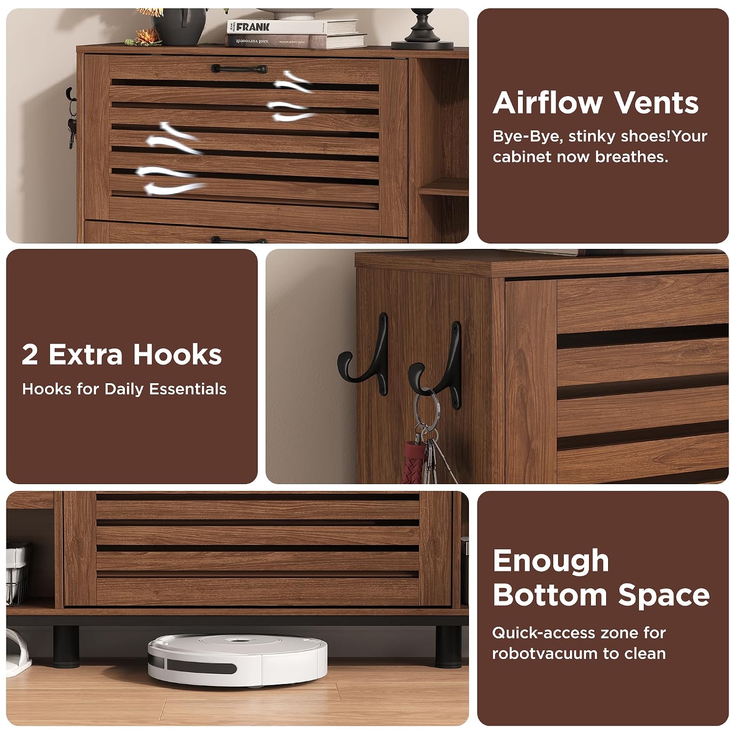 Narrow Shoe Cabinet with Bench - Shoe Rack Cabinet Narrow Entryway ulasan dan harga