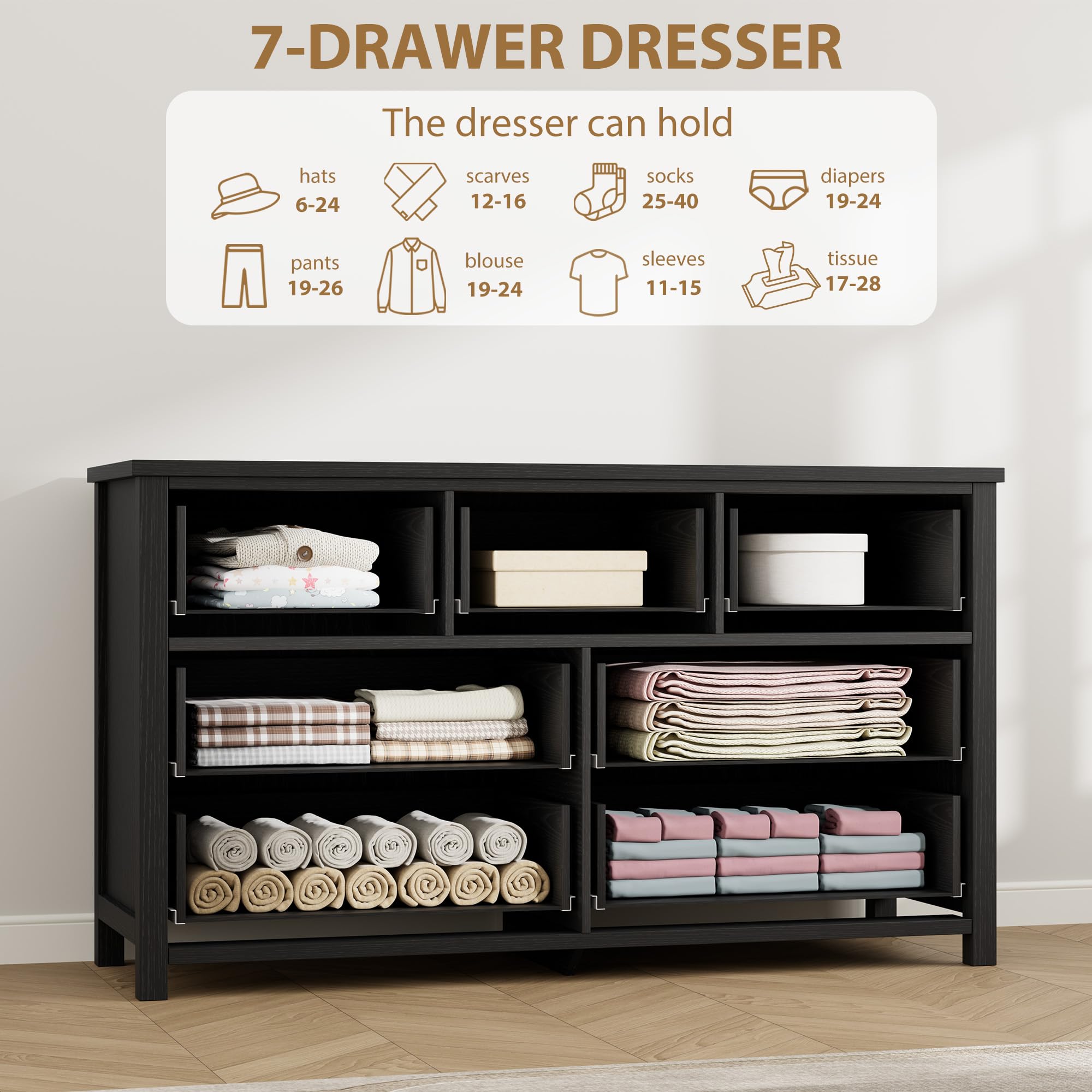 Garvee7 Drawer Dresser for Bed - Bedroom Furniture ulasan dan harga
