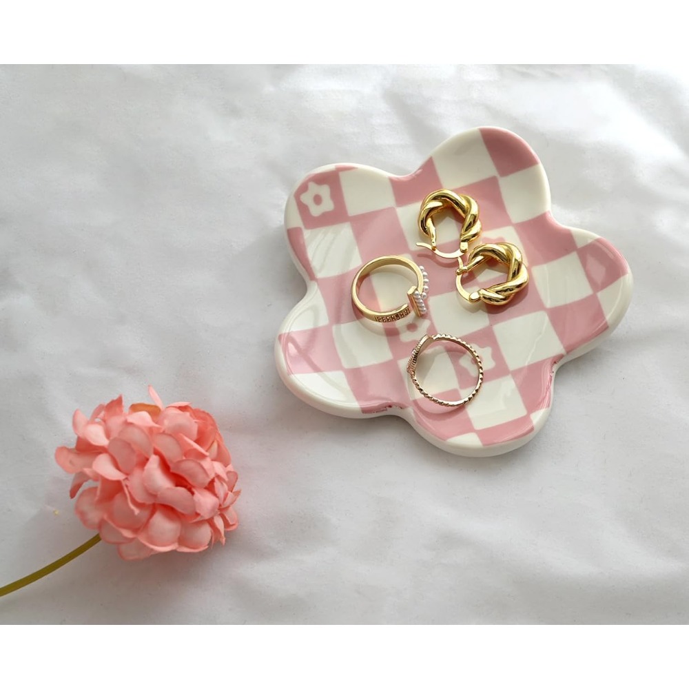 Ceramic Checkered Jewelry Tray - Bedroom Furniture ulasan dan harga