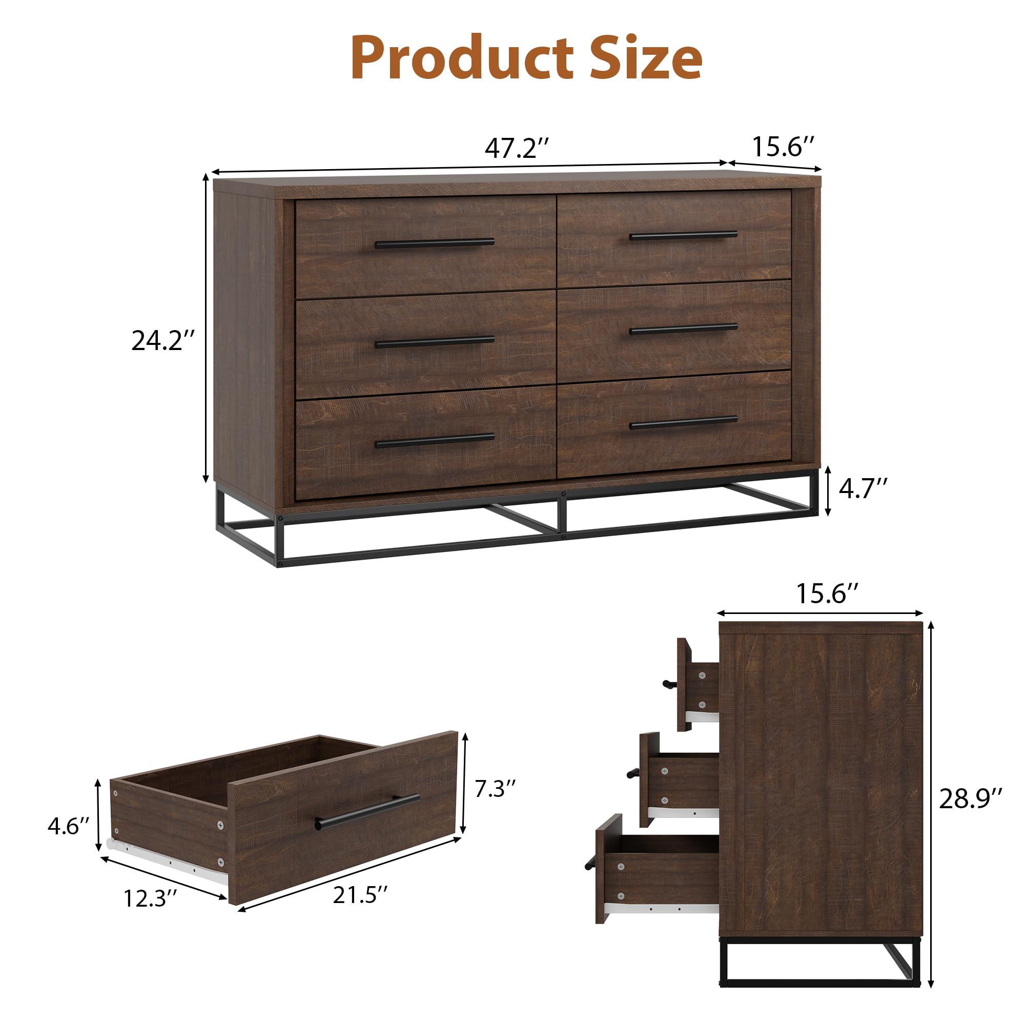 6 Drawer Dresser for Bedroom,  - Bedroom Furniture ulasan dan harga
