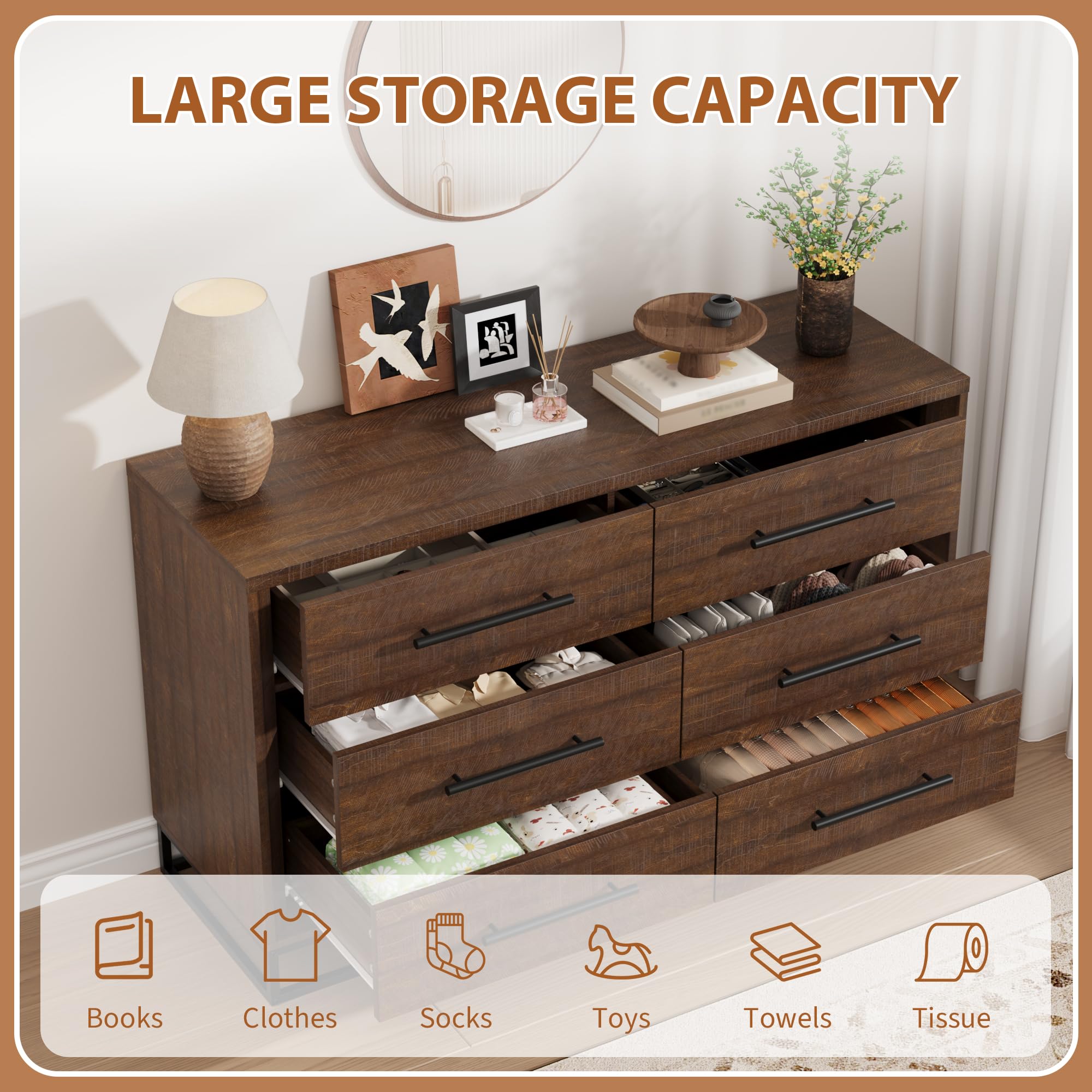 6 Drawer Dresser for Bedroom,  - Bedroom Furniture ulasan dan harga