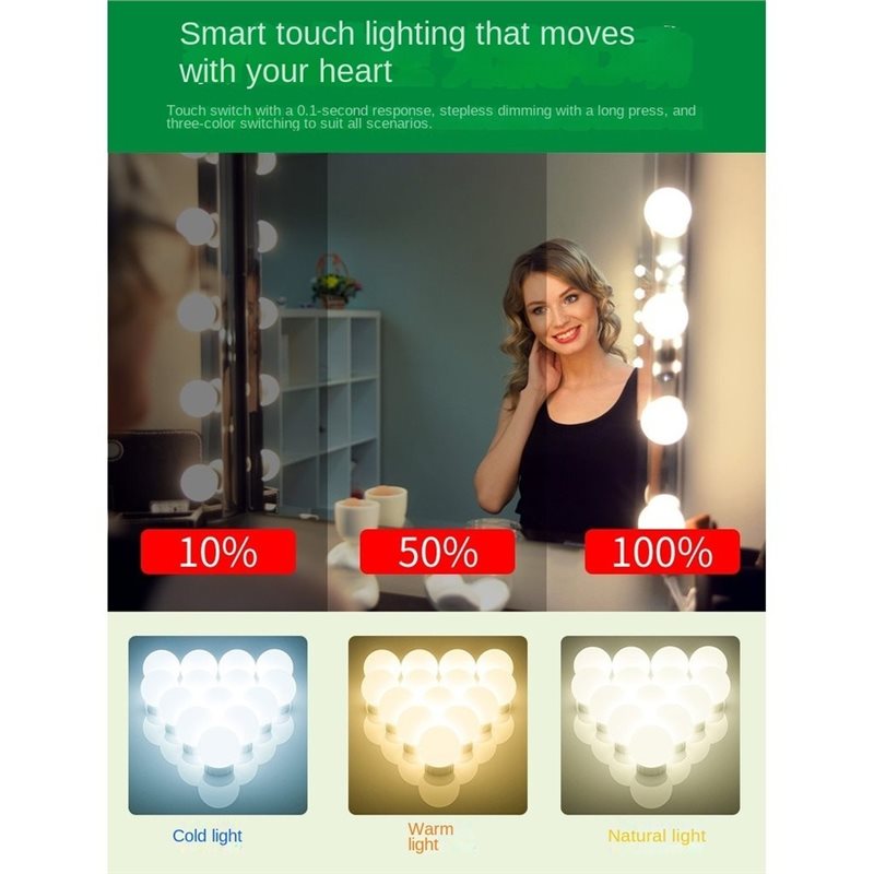 USB Rechargeable LED Vanity Li - Dressing Table Vanity With Lighted Mirror ulasan dan harga