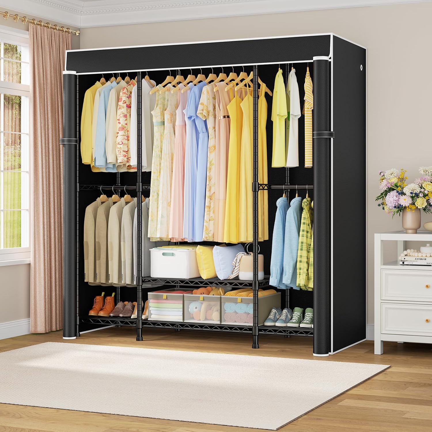 E3C Heavy Duty Portable Closet - Wardrobe Closet Portable Fabric Cover ulasan dan harga