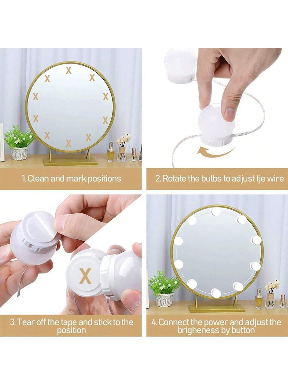 New Detachable Bulbs Professio - Dressing Table Vanity With Lighted Mirror ulasan dan harga