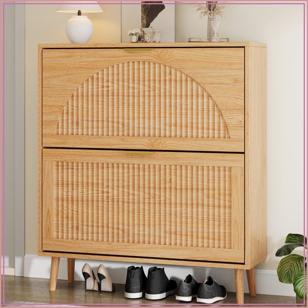 3 Flip Drawer Shoe Storage Cab - Shoe Rack Cabinet Narrow Entryway ulasan dan harga