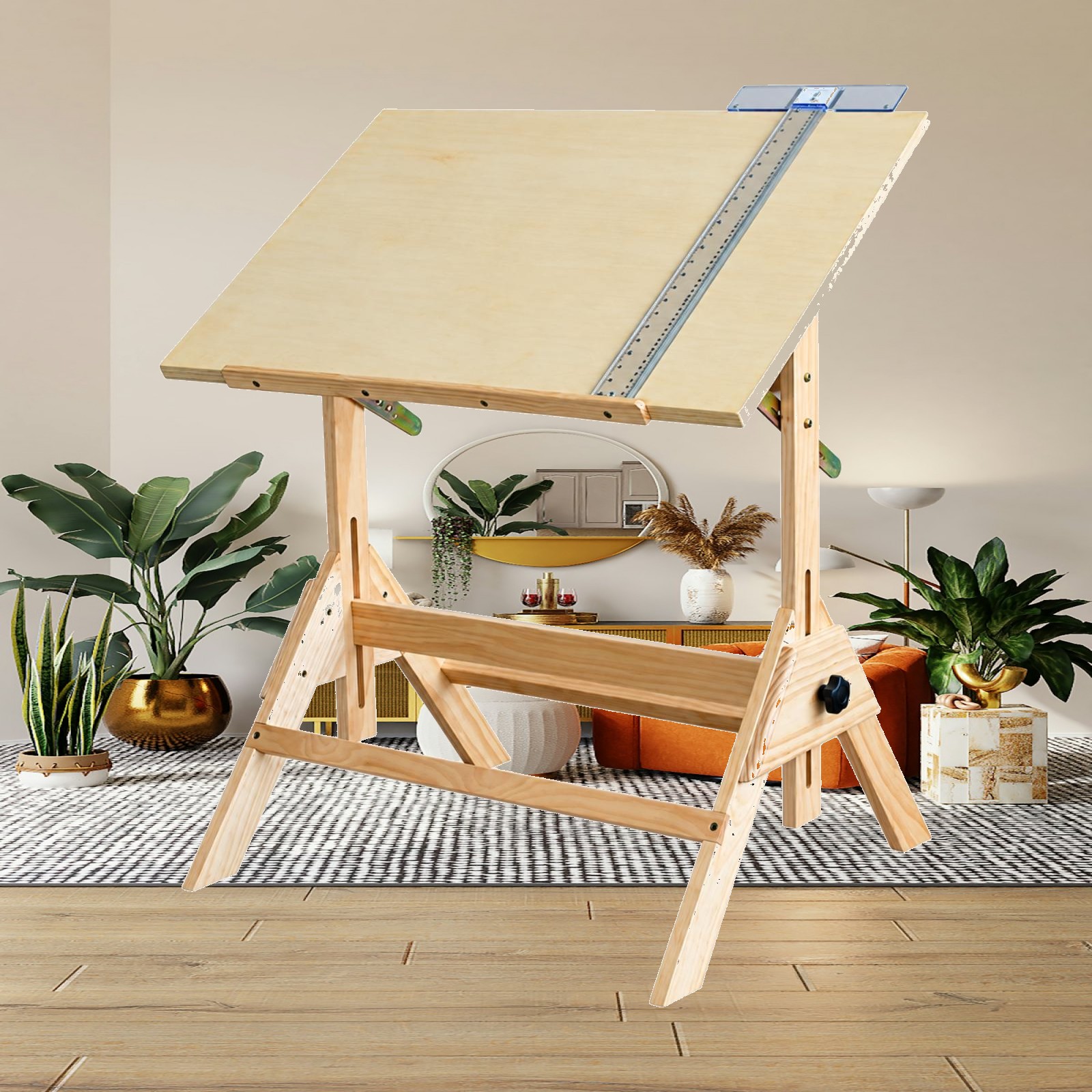 Wooden Drawing Table with Tilt - Tables ulasan dan harga