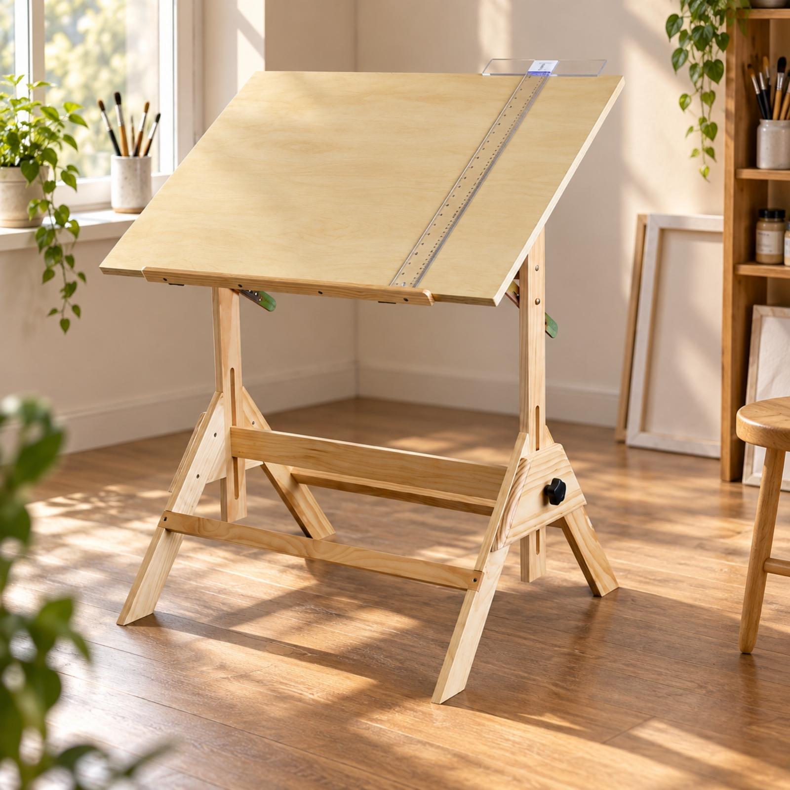 Wooden Drawing Table with Tilt - Tables ulasan dan harga